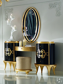 Туалетный столик, черно-золотой, Bacci Ciac