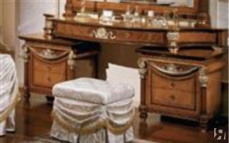 Туалетный столик с двумя тумбочками, золотая отделка, Bacci Ciac