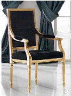 Стул-кресло с подлокотниками, обивка из черной ткани, Bacci Ciac