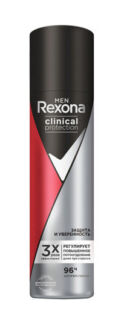 Антиперспирант-аэрозоль с защитой до 96 часов Rexona Men Clinical Protectio