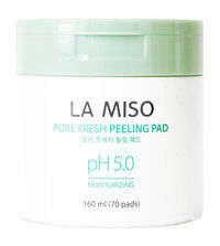 70 очищающих и отшелушивающих пэдов для лица La Miso Pore Fresh Peeling Pad