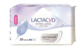 Удлиненные ежедневные гигиенические прокладки LACTACYD Extra Large 180 mm