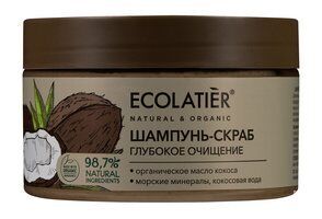 Шампунь-скраб для волос и кожи головы с маслом кокоса Ecolatier Organic Coc