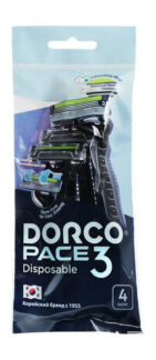 Набор из четырех одноразовых станков для бритья Dorco Pace 3 Disposable 4 P