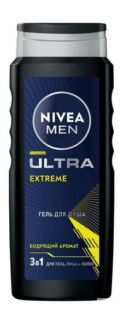 Освежающий гель для душа с бодрящим ароматом Nivea Men Ultra Extreme 3-в-1