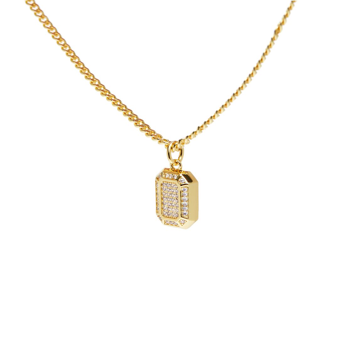 Колье Faceted Diamond Pendant Necklace – Gold LUV AJ фото 1