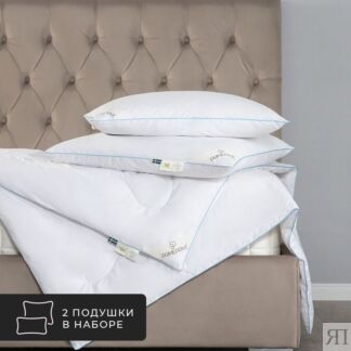 Комплект из 2 подушек Linen, льняное волокно в хлопковом тике (50х70 - 2 шт