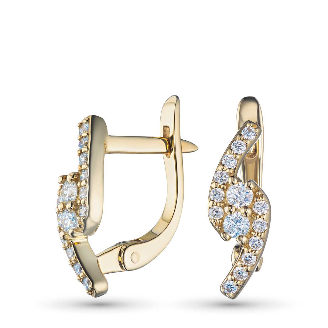 Серьги из желтого золота э0312сг11190050_white ЭПЛ Даймонд э0312сг11190050_ 8700000258013 фото 1