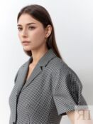 Приталенный жакет из костюмной ткани в принте "пье-де-пуль" Pompa 4640345520106 фото 4