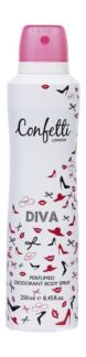 Парфюмированный дезодорант-спрей для тела Confetti London Diva Perfumed Deo