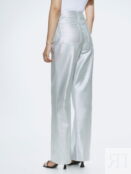 Джинсы Wide Leg с эффектом металлик фото 5