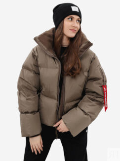 Пуховик зимний женский Sierra Short Puffer W Alpha Industries, Коричневый