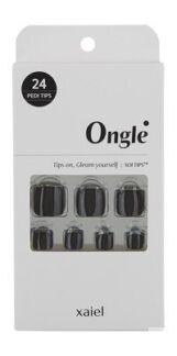 Набор самоклеящихся накладных ногтей для педикюра Ongle Pedi Tips Set Black