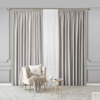 Комплект штор с подхватами Togas Роверо серый 280x275 см 4 предмета