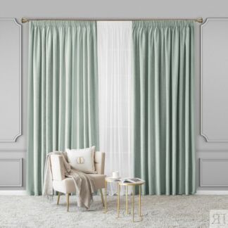 Комплект штор с подхватами Togas Роверо мятный 280x275 см 4 предмета