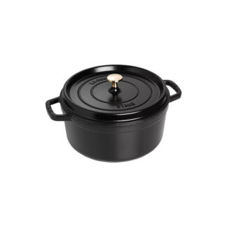 Кокот Staub круглый чёрный 28 см, 6,7 л Staub