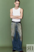 Джинсы широкие с эффектом dirty denim befree 4680704153118 фото 2