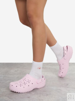 Сабо женские Crocs Classic Floral Cut Out, Розовый