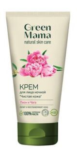 Защитный ночной крем для лица Green Mama Чистая кожа Пион и чага