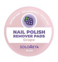 30 салфеток для снятия лака без ацетона с ароматом винограда Solomeya Nail