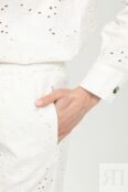 Брюки хлопковые зауженного кроя TWINSET фото 4