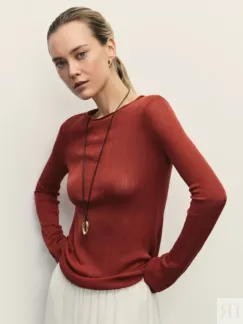Полупрозрачный лонгслив из вискозы Zarina