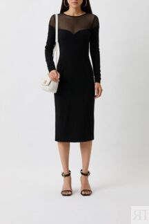 Платье трикотажное со вставкой из тюля Pinko