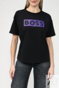 Хлопковая футболка с принтом BOSS фото 1