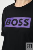 Хлопковая футболка с принтом BOSS фото 4