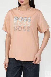 Футболка хлопковая с логотипом BOSS