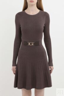 Платье трикотажное приталенное на поясе Guess