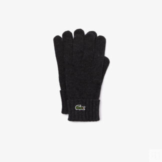 Шерстяные перчатки Lacoste с вышивкой