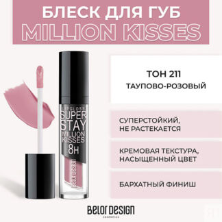 BELOR DESIGN Суперстойкий блеск для губ SUPER STAY MILLION KISSES