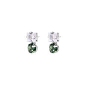 Серьги Geometric Green Crystal Earrings FREE FORM фото 1