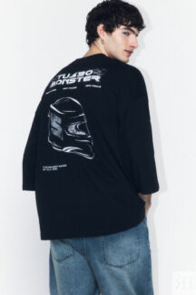 Футболка oversize хлопковая с принтом befree