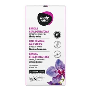 BODY NATUR Полоски восковые для подмышечной зоны и бикини орхидея Wax Strip