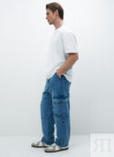Джинсы Baggy с карго-карманами, Голубой O`Stin MP4874O02-D5 фото 4