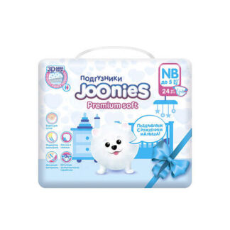 JOONIES Premium Soft Подгузники для новорожденных 24.0