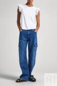 Футболка хлопковая с рюшами PEPE JEANS фото 5