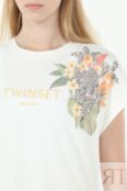 Футболка хлопковая с принтом TWINSET фото 4