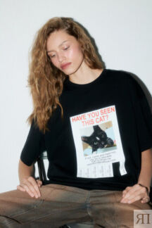 Футболка oversize хлопковая с принтом befree