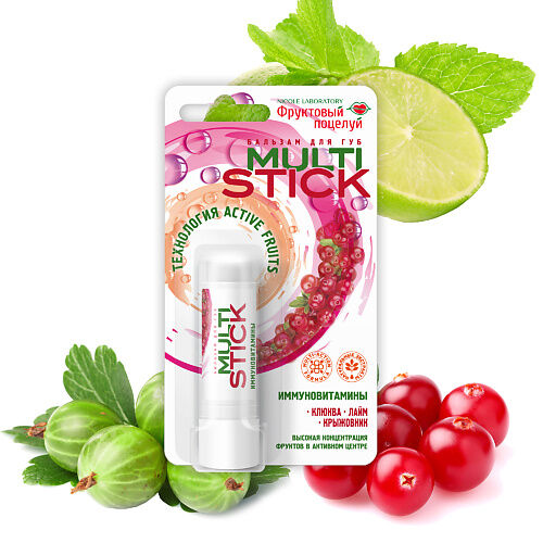 ФРУКТОВЫЙ ПОЦЕЛУЙ Бальзам для губ Multistick Иммуновитамины MPL086024 фото 1