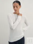 Джемпер с необработанным краем из шерсти Zarina 4329632832E-2 фото 1
