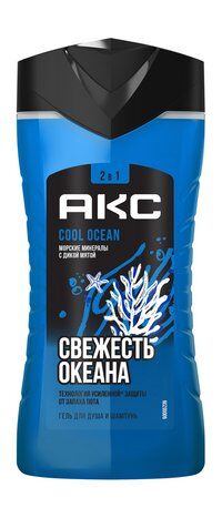 Шампунь-гель для душа с ароматом дикой мяты AXE Cool Ocean 2-в-1 фото 1