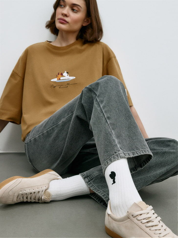Длинные носки с вышивкой SELA x Союзмультфильм фото 1