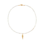 Колье Gold Fish Tube Necklace - Pearl HOLLY JUNE фото 3